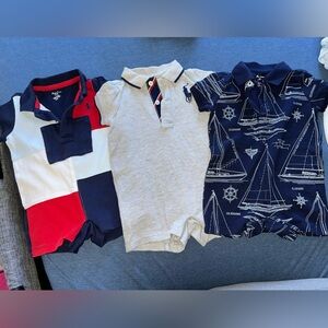 3 Baby Ralph Lauren Red and Navy Polo Shirt
